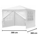 Namiot Ogrodowy Pawilon Handlowy Altana Ze Ściankami Biały 300 x 300cm