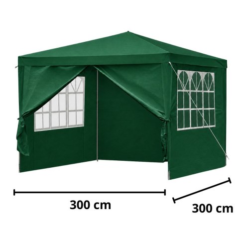 Namiot Ogrodowy Pawilon Handlowy Altana Ze Ściankami Zielony 300 x 300cm