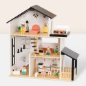 TOOKY TOY Drewniana Rezydencja dla Lalek 25 Elementów