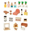 TOOKY TOY Drewniana Rezydencja dla Lalek 25 Elementów