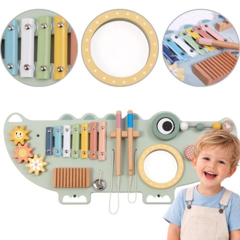TOOKY TOY Drewniana Tablica Manipulacyjna Krokodyl 3 el.