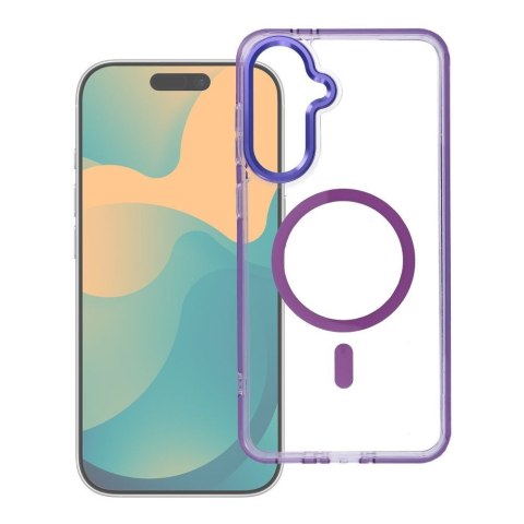 Futerał do Samsung A57 Frame Clear Hybrid Mag Cover zgodny z MagSafe fioletowy