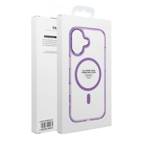 Futerał do Samsung A57 Frame Clear Hybrid Mag Cover zgodny z MagSafe fioletowy