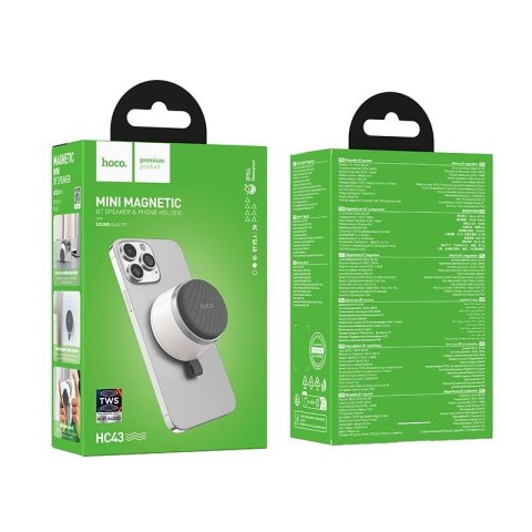 Głośnik bluetooth 3W 3h Hoco z wbudowanym magnesem HC43 biały