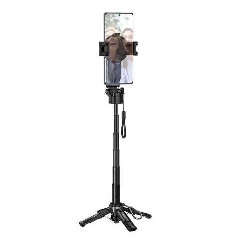Live stand Hoco z magnetycznym oraz uniwersalnym mocowaniem z pilotem bezprzewodowym K27 PRO czarny