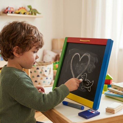 VIGA Drewniana Dwustronna Tablica Magnetyczna Kredowa Akcesoria