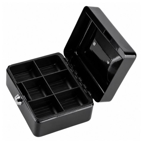 Mała Kasetka Na Pieniądze Metalowa Sejf Skrytka Na Klucz Czarna 13x10 cm