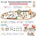 VIGA PolarB Drewniana kolejka dla dzieci Pociąg Tor 90 elementów