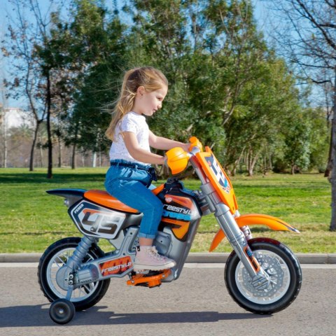 FEBER Motocykl Cross Pomarańczowy na Akumulator 6V dla Dzieci