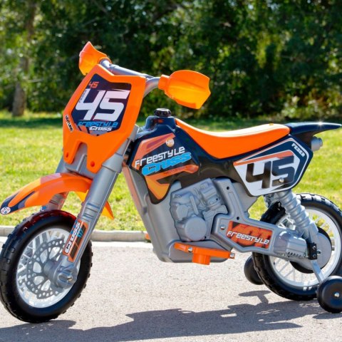 FEBER Motocykl Cross Pomarańczowy na Akumulator 6V dla Dzieci