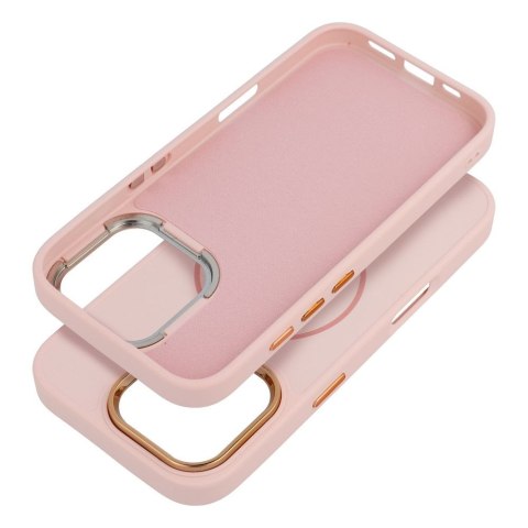 Futerał do iPhone 15 Frame Mag Cover zgodny z MagSafe pudrowy róż