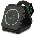 Ładowarka indukcyjna 3w1 zgodna z MagSafe 15W GUESS GUE005439 czarna