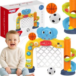 WOOPIE BABY Interaktywne Centrum Sportowe 2w1: Bramka i Kosz ze Słonikiem