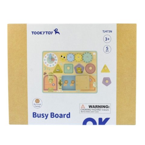 TOOKY TOY Tablica Manipulacyjna Zamki Zębatki Sorter Zegar