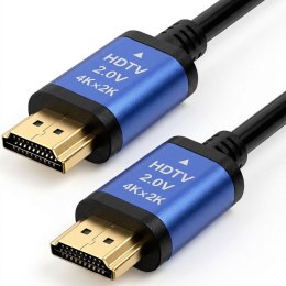 Kabel HDMI 2.0 Blue Star 4K 120Hz - High Speed, HDR, ARC, Ethernet, AWM, 18Gbps 1,5 m czarny
