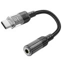 Adapter AUX USB C do Jack 3,5 mm Hoco 0,15 m LS37 transparentny czarny