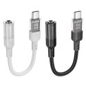 Adapter AUX USB C do Jack 3,5 mm Hoco 0,15 m LS37 transparentny czarny