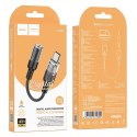 Adapter AUX USB C do Jack 3,5 mm Hoco 0,15 m LS37 transparentny czarny