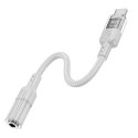 Adapter AUX USB C do Jack 3,5 mm Hoco 0,15 m LS37 transparentny szary