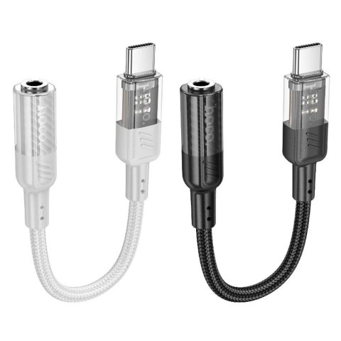 Adapter AUX USB C do Jack 3,5 mm Hoco 0,15 m LS37 transparentny szary