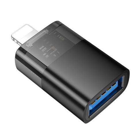 Adapter OTG Lightning do USB A Hoco UA36 czarny transparentny