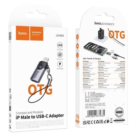 Adapter OTG Lightning do USB C Hoco 2A UA46A czarny
