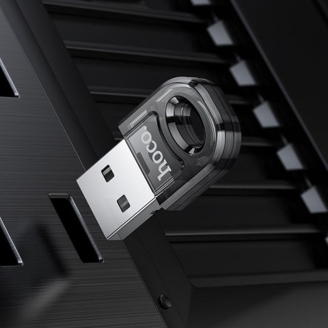 Adapter USB A bluetooth Hoco UA28 transparentny czarny