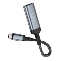 Kabel konwersji z USB C do HDMI żeński Hoco 4K 30Hz 0,2 m UA43A stalowy szary