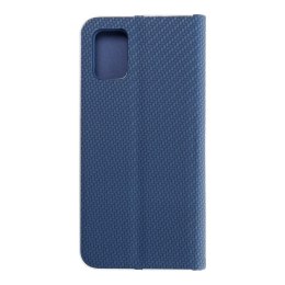 Etui z klapką na Samsung A51 Luna Book Carbon niebieskie