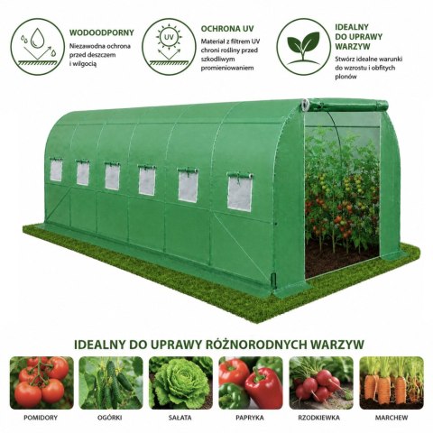 Tunel Ogrodowy Foliowy Szklarnia Na Warzywa PRO Stelaż 25MM 10x3x2M 30M²