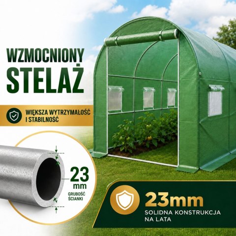 Tunel Ogrodowy Foliowy Szklarnia Na Warzywa PRO Stelaż 25MM 8x3x2M 24M²