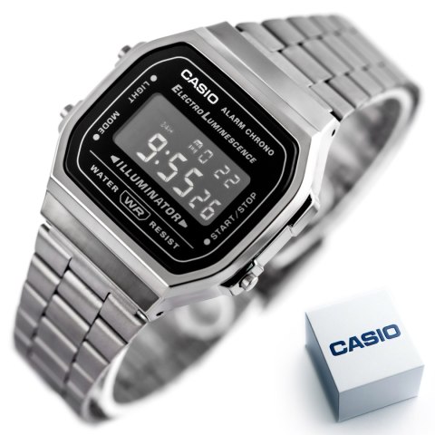 ZEGAREK MĘSKI CASIO A168WGG-1BDF (zd088d) - KLASYKA + BOX