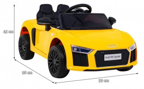 Audi R8 na akumulator dla dzieci Żółty + Pilot