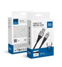 Kabel USB A do Micro USB Blue Star 2A z oplotem 1,2 m TFK-DC-003 czarny