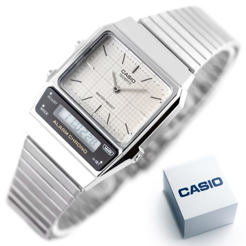ZEGAREK UNISEX CASIO Vintage Dual Time AQ-800E-7A + BOX