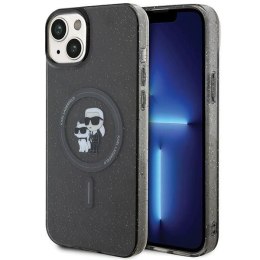 KARL LAGERFELD futerał do IPHONE 15 KLHMP15SHGKCNOK (Glitter + MAG) czarny