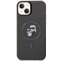 KARL LAGERFELD futerał do IPHONE 15 KLHMP15SHGKCNOK (Glitter + MAG) czarny
