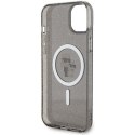 KARL LAGERFELD futerał do IPHONE 15 KLHMP15SHGKCNOK (Glitter + MAG) czarny