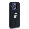 KARL LAGERFELD futerał do IPHONE 15 Pro kompatybilny z MagSafe KLHMP15LSCMKCRHK (Silicone KC Body Ring) czarny