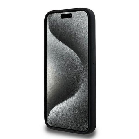 KARL LAGERFELD futerał do IPHONE 15 Pro kompatybilny z MagSafe KLHMP15LSCMKCRHK (Silicone KC Body Ring) czarny