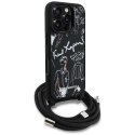 KARL LAGERFELD futerał do IPHONE 16 PRO KLHCP16LPGGRMPCK kompatybilny z MagSafe (CRSSBY Grained PU W/ Pattern & Logo) czarny