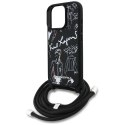 KARL LAGERFELD futerał do IPHONE 16 PRO KLHCP16LPGGRMPCK kompatybilny z MagSafe (CRSSBY Grained PU W/ Pattern & Logo) czarny