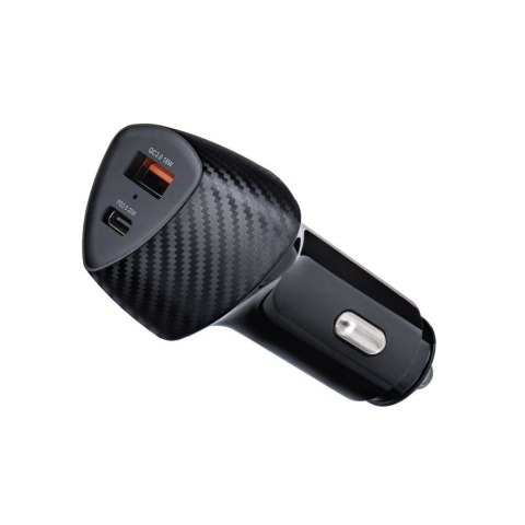 Ładowarka samochodowa Forcell F-Energy Carbon USB C + USB A QC3.0 PD 3A 38W CC50-1A1C czarna