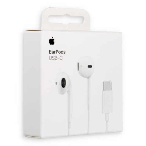 Oryginalne Słuchawki przewodowe douszne Apple A3046 Earpods MYQY3ZM/A USB C blister białe