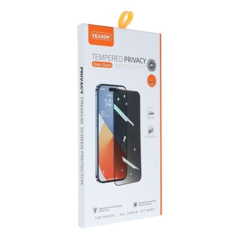 Szkło Hartowane 6D Pro Veason Privacy Glass - do Iphone 12 / 12 Pro czarny