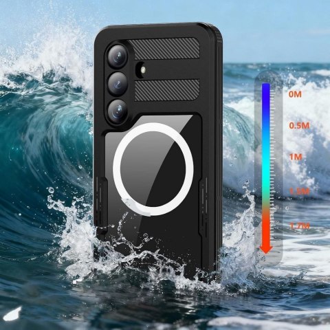 Etui na Samsung S26 PLUS wodoodporne Shellbox Mars z metalowym ringiem czarne
