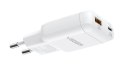 Ładowarka sieciowa do telefonu VEGER USB A + Typ C PD 45W + kabel Typ C do C 100W TR121 biała