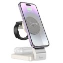 Ładowarka indukcyjna Hoco 3w1 15W zgodna z MagSafe CQ3 biała