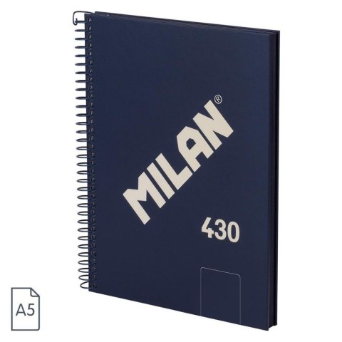 Zeszyt na spirali A5/80K gładki niebieski MILAN