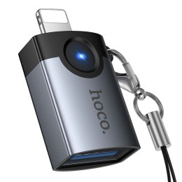 Adapter OTG Lightning do USB A Hoco UA46 Victory szary